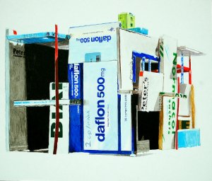 04. Laurent RABIER - Schroder- Acrylique sur papier marouflé sur bois -70 x (...)