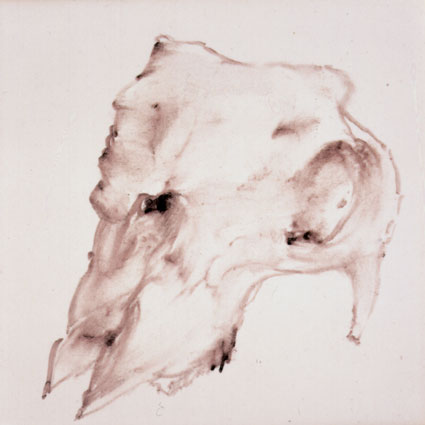 13. Charley CASE - Dessin -Goat skull - 2002 - Azulejos - 15 x 15 (...)