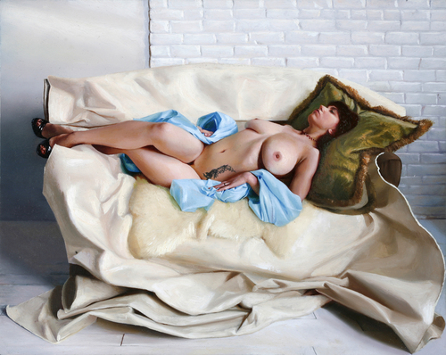 01. David Nicholson - Vivian on a canvas - 2008 - Huile sur bois - 20,3 x (...)